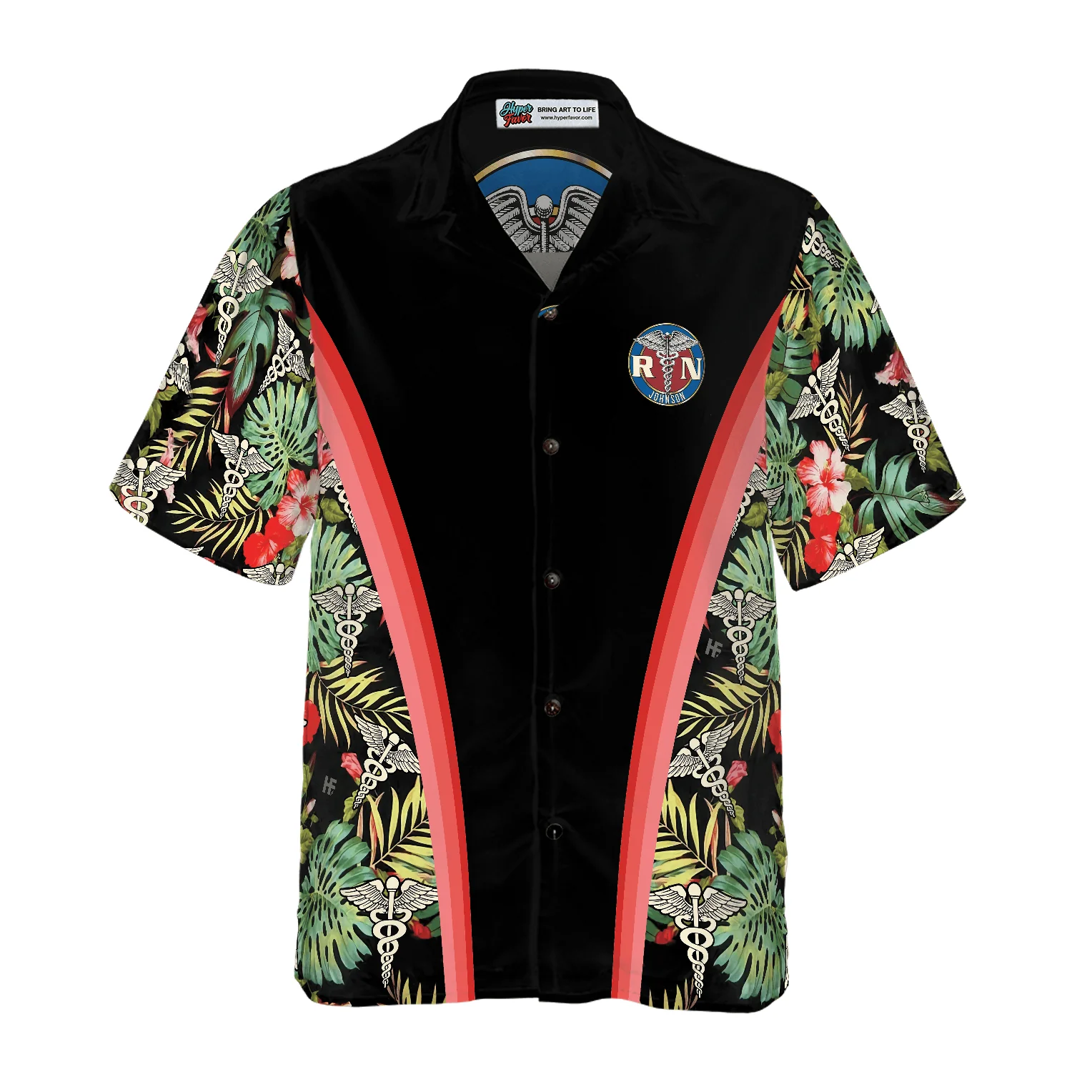Nurse Custom Name Hawaiian Shirt, Personalized Nurse Tropical Floral Aloha Shirt For Men - Perfect Gift For Nurse, Friend, Family - Image 3