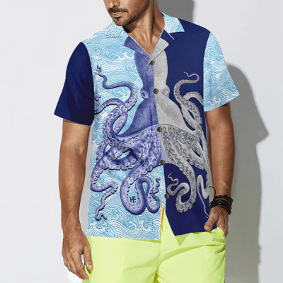 Octopus Hawaiian Shirt, Tropical Summer Octopus Hawaiian Shirt For Men - Perfect Gift For Husband, Boyfriend, Friend, Family - Image 4