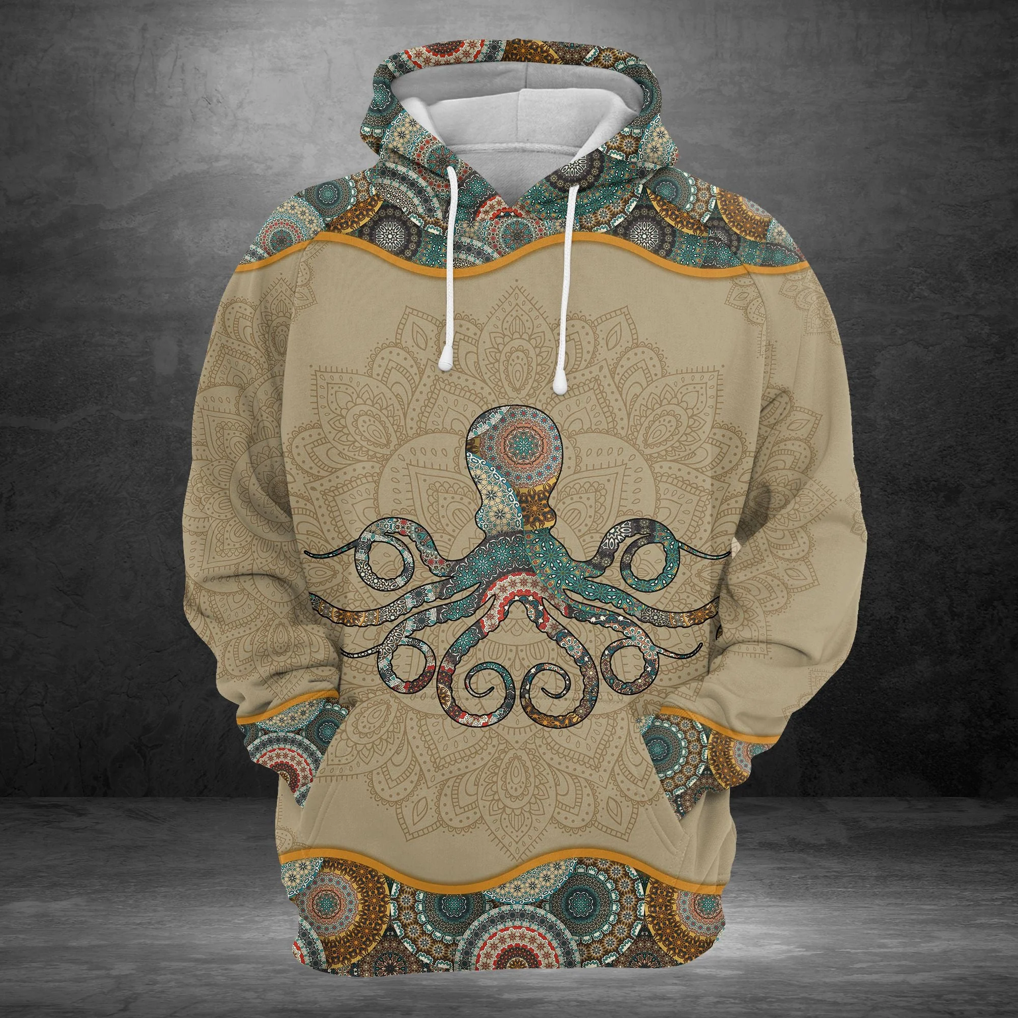 Octopus Mandala Pattern Pullover Premium Hoodie, Perfect Outfit For Men And Women On Christmas New Year Autumn Winter - Image 2