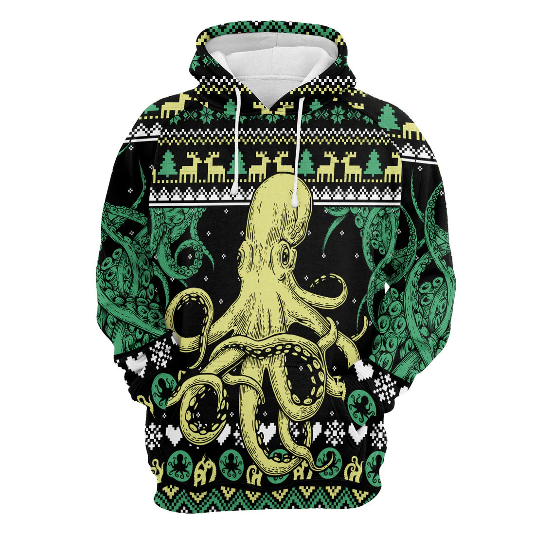 Octopus Premium Christmas Hoodie, Giant Octopus Christmas Unisex Hoodie For Men & Women - Perfect Gift For Christmas, Friends, Family - Image 4