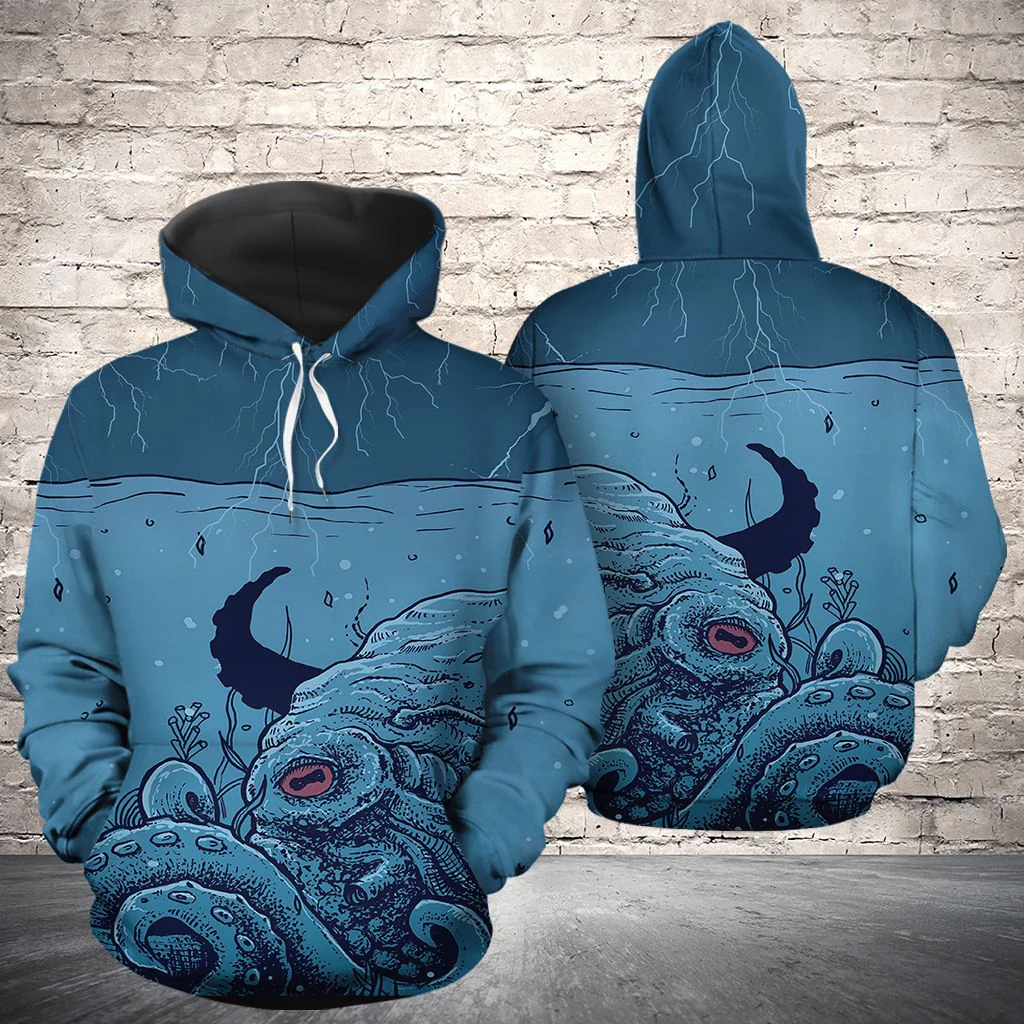 Octopus Underwater World Pullover Premium Hoodie, Perfect Outfit For Men And Women On Christmas New Year Autumn Winter - Image 2