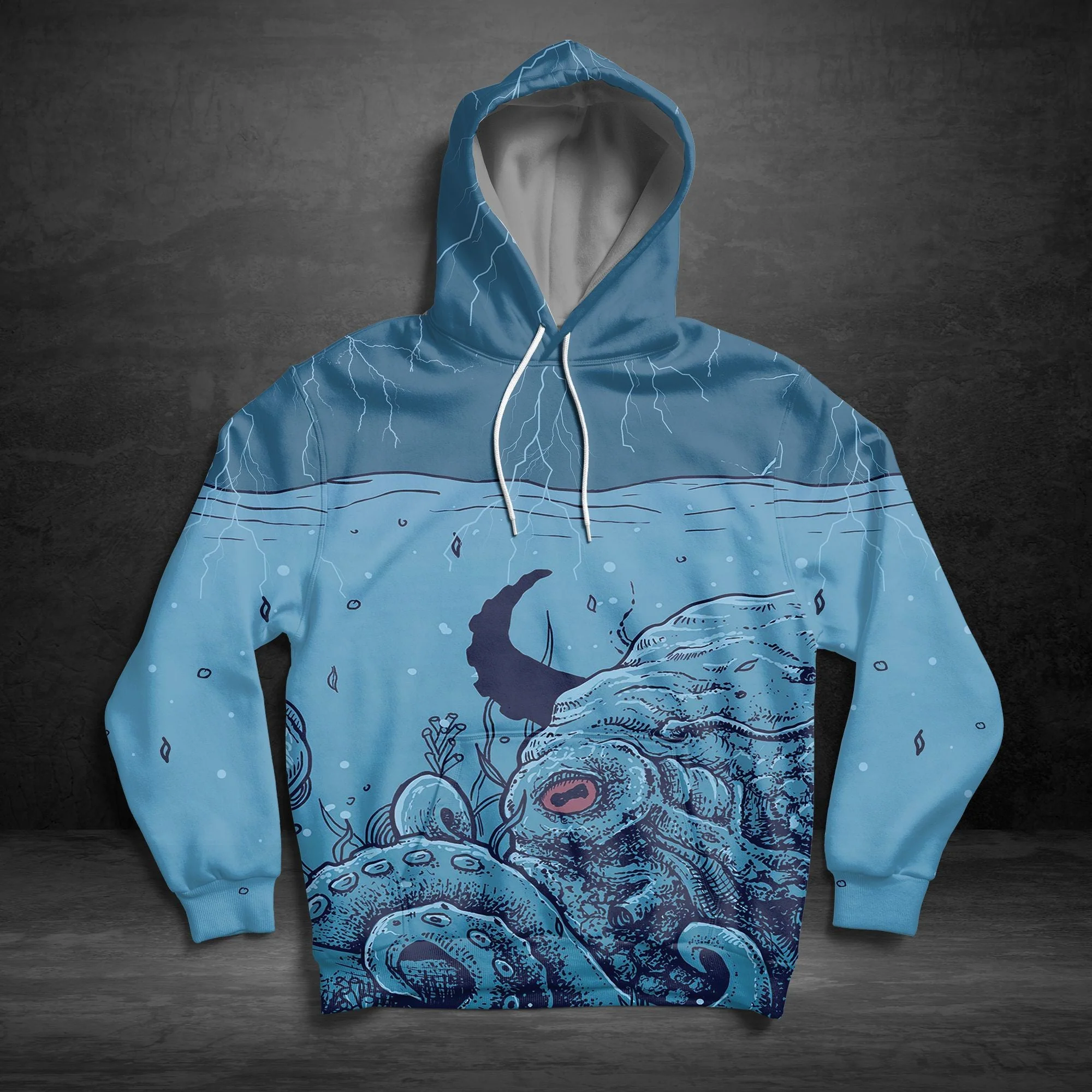 Octopus Underwater World Pullover Premium Hoodie, Perfect Outfit For Men And Women On Christmas New Year Autumn Winter - Image 3