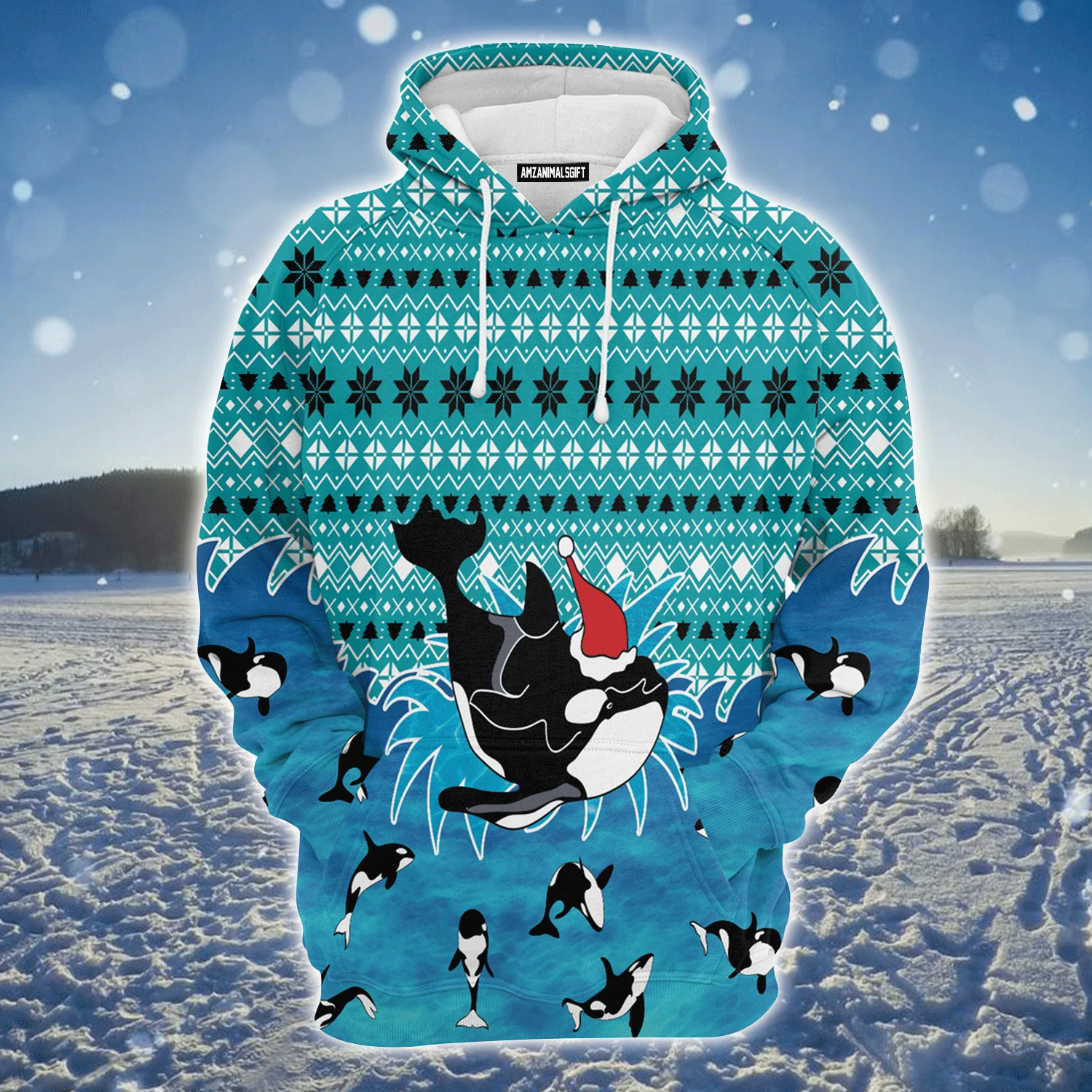 Orca Premium Christmas Hoodie, Orca Merry Christmas Unisex Hoodie For Men & Women - Perfect Gift For Christmas, Orca Lover