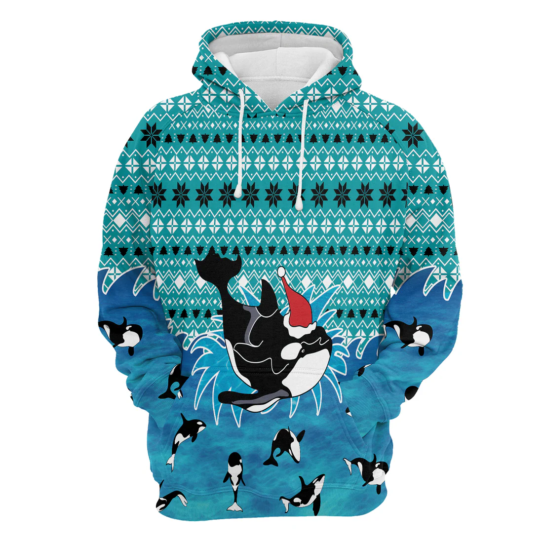 Orca Premium Christmas Hoodie, Orca Merry Christmas Unisex Hoodie For Men & Women - Perfect Gift For Christmas, Orca Lover - Image 4