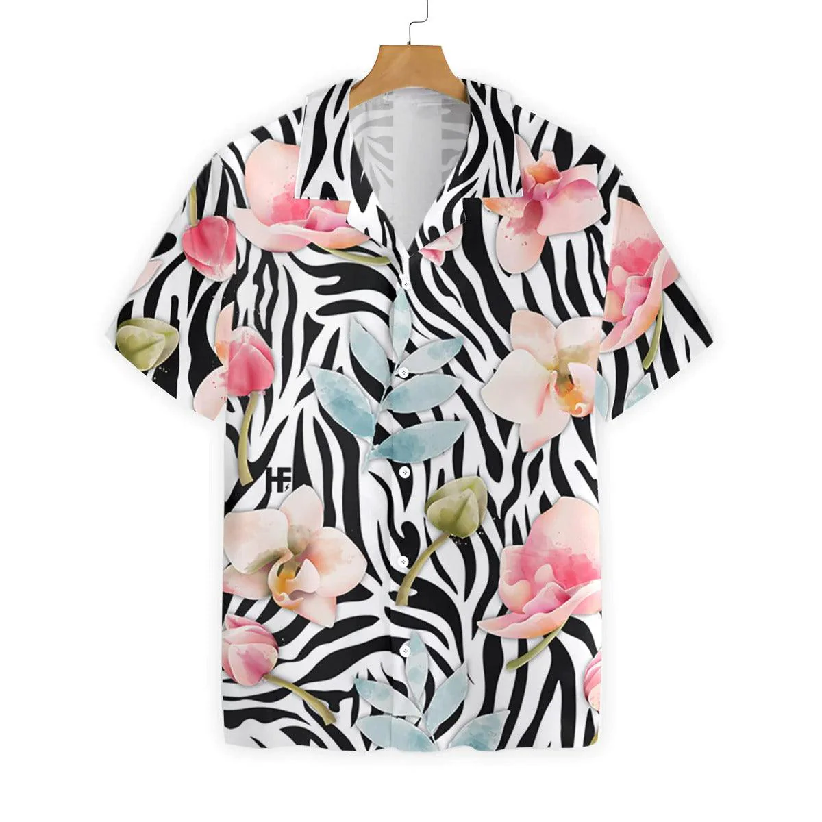 Orchid Zebra Watercolor Painting Art Hawaiian Shirt, Funny Aloha Shirt - Perfect Gift For Friends, Husband, Boyfriend, Family, Summer Lovers - Image 2