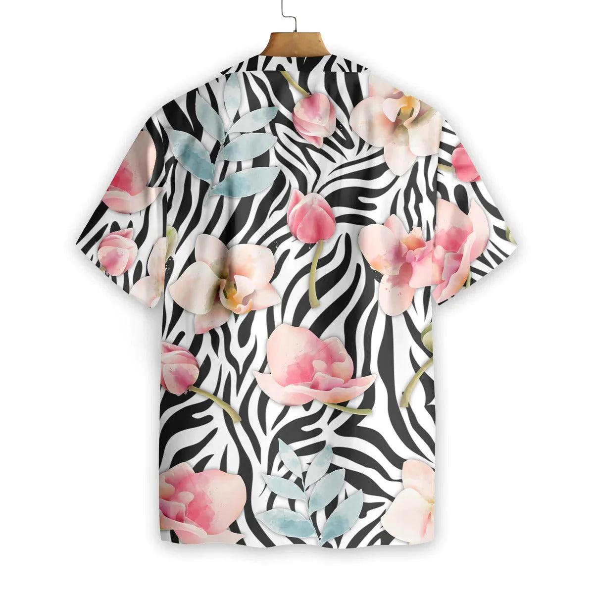 Orchid Zebra Watercolor Painting Art Hawaiian Shirt, Funny Aloha Shirt - Perfect Gift For Friends, Husband, Boyfriend, Family, Summer Lovers - Image 3
