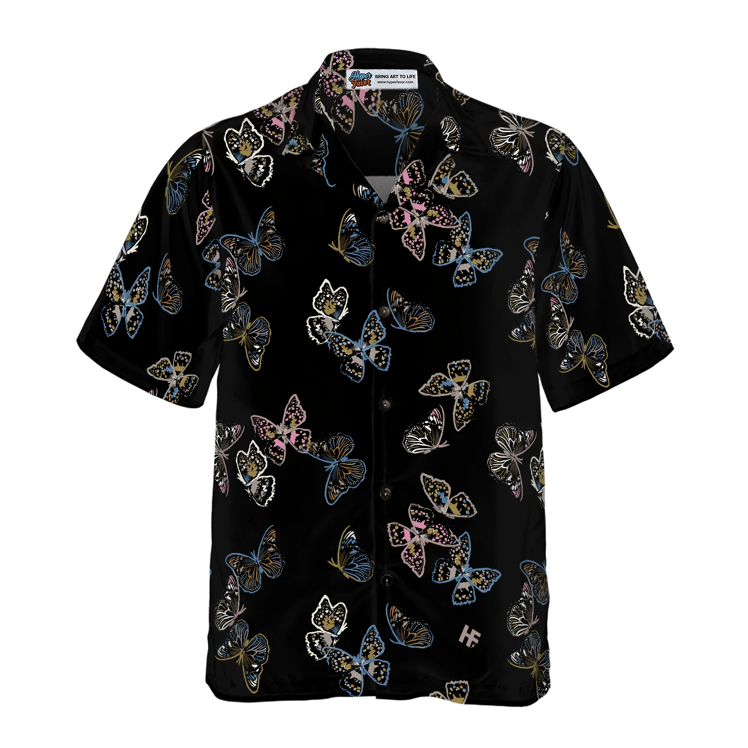 Paint Brush Butterflies Hawaiian Shirt, Colorful Summer Aloha Shirts For Men Women, Perfect Gift For Husband, Wife, Boyfriend, Friend - Image 3