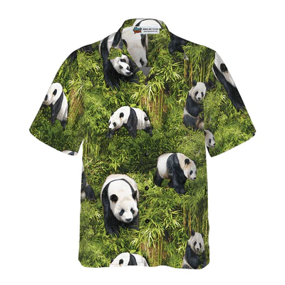Panda Hawaiian Shirt, Panda Bamboo Tree Aloha Shirt For Men - Perfect Gift For Men, Husband, Boyfriend, Friend, Family