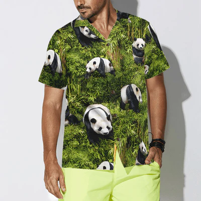 Panda Hawaiian Shirt, Panda Bamboo Tree Aloha Shirt For Men - Perfect Gift For Men, Husband, Boyfriend, Friend, Family - Image 4