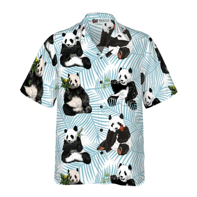 Panda On Palm Leaves Hawaiian Shirt, Tropical Summer Panda Aloha Shirt For Men - Perfect Gift For Panda Lovers, Husband, Boyfriend, Friend, Family - Image 4