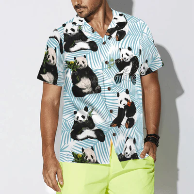 Panda On Palm Leaves Hawaiian Shirt, Tropical Summer Panda Aloha Shirt For Men - Perfect Gift For Panda Lovers, Husband, Boyfriend, Friend, Family - Image 5