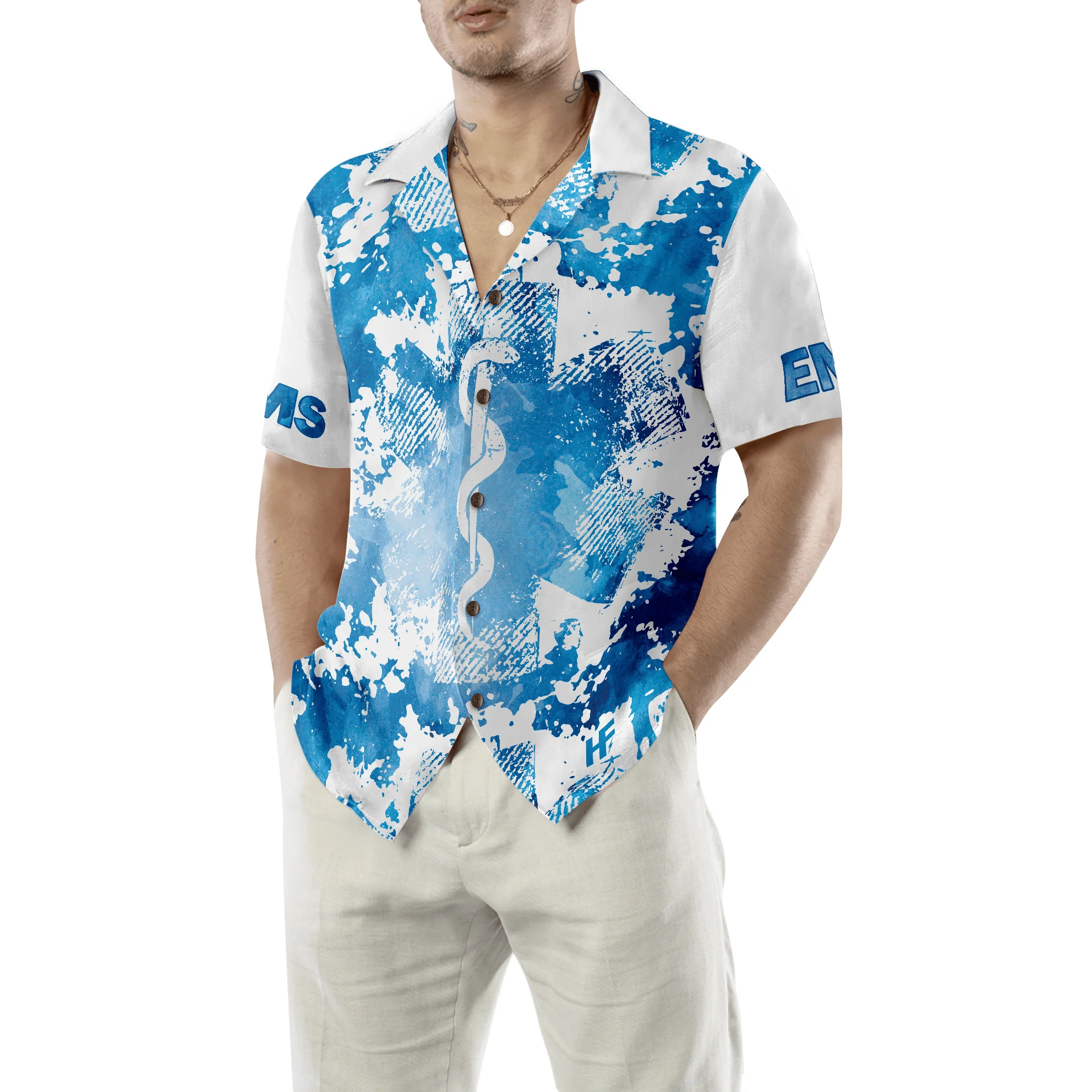 Paramedic Hawaiian Shirt, EMS Here To Save Your Ass Not Kiss It Paramedic Shirt For Men - Perfect Gift For Paramedic, Husband, Boyfriend, Friend, Family - Image 5