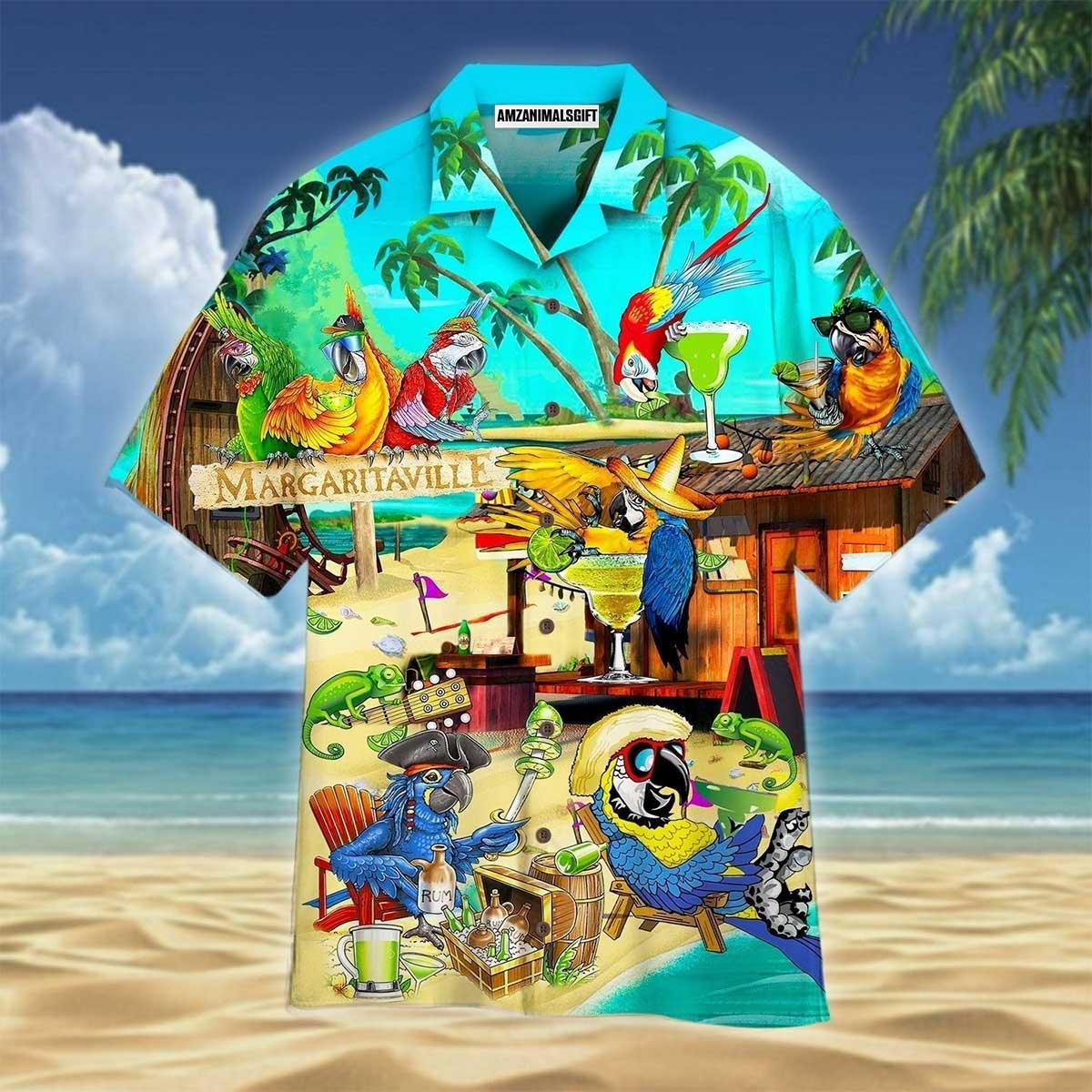 Parrot Aloha Hawaiian Shirt - Margaritaville Hawaiian Shirt, Funny Parrot In Summer Beach Party Hawaiian Shirt For Men, Women, Parrot Lover - Image 2