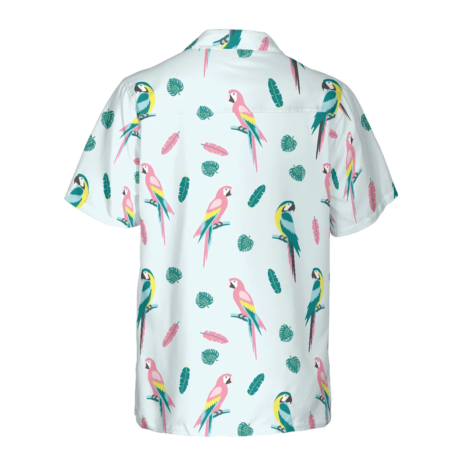 Parrot And Exotic Leaves Hawaiian Shirt, Colorful Summer Aloha Shirts For Men Women, Perfect Gift For Husband, Wife, Boyfriend, Friend - Image 2