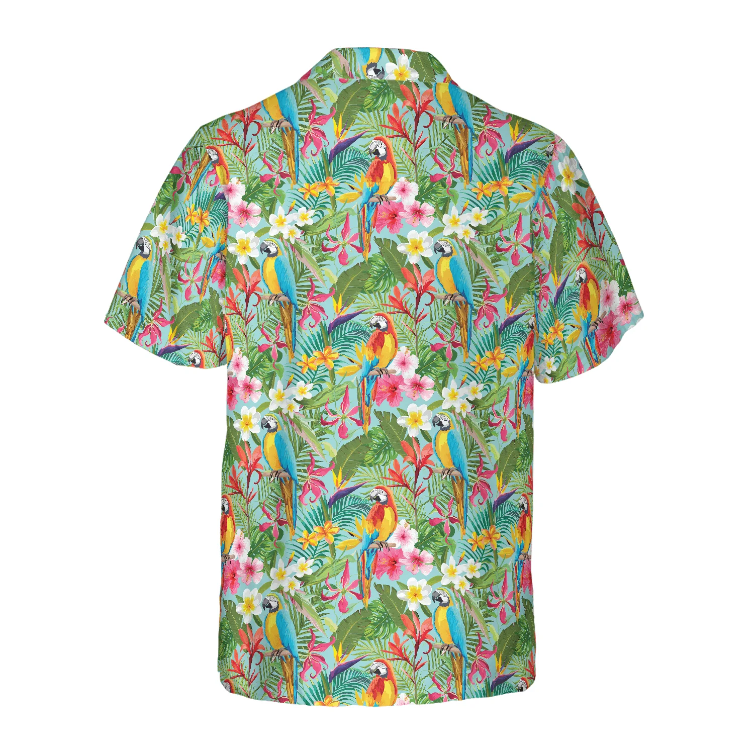 Parrot Hawaiian Shirt, Tropical Floral Parrots Aloha Hawaiian Shirt, Colorful Summer Aloha Shirts For Men Women, Gift For Husband, Wife, Friend - Image 2