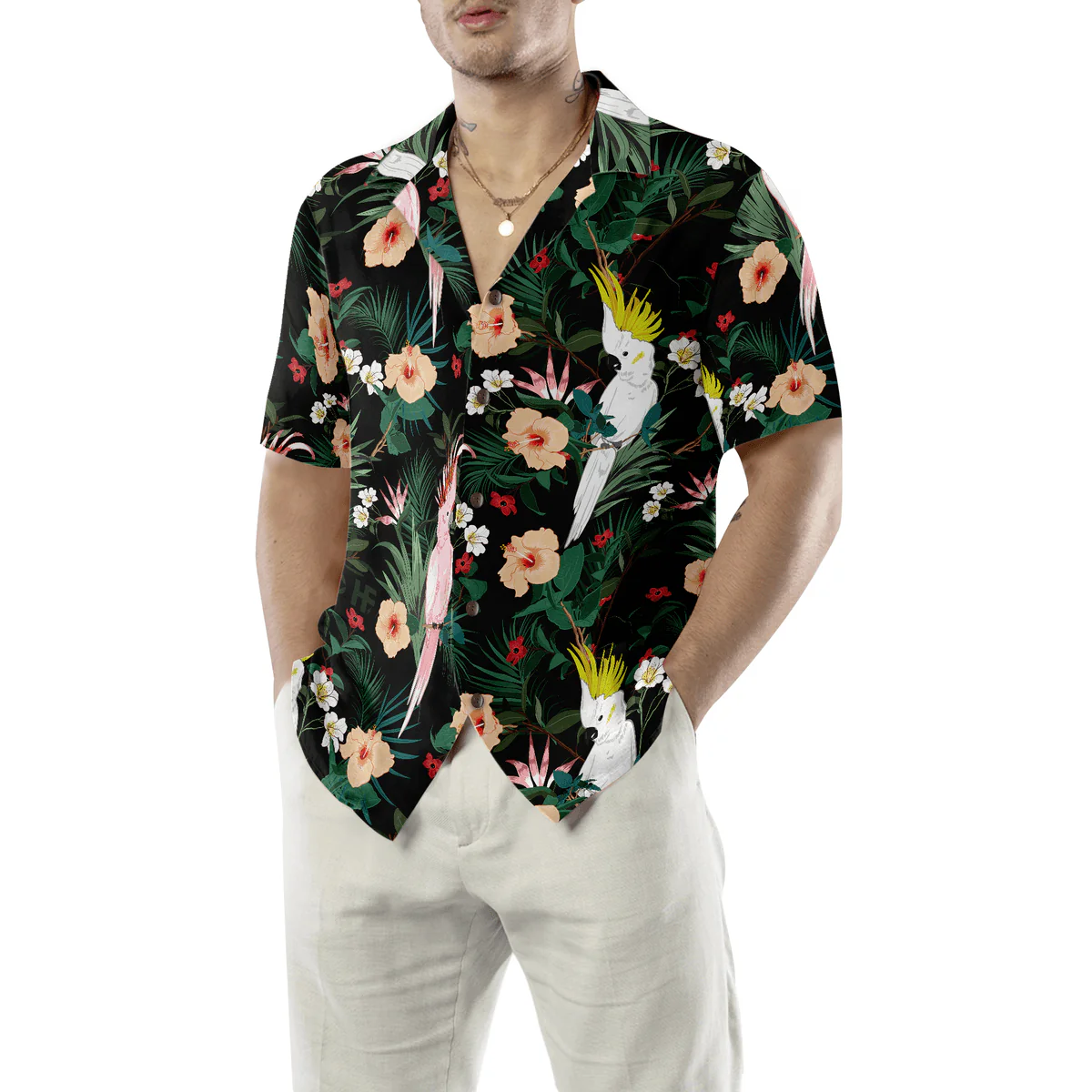 Parrot Hawaiian Shirt, Parrots In The Tropical Forest Aloha Shirt For Men - Perfect Gift For Husband, Boyfriend, Friend, Family - Image 5