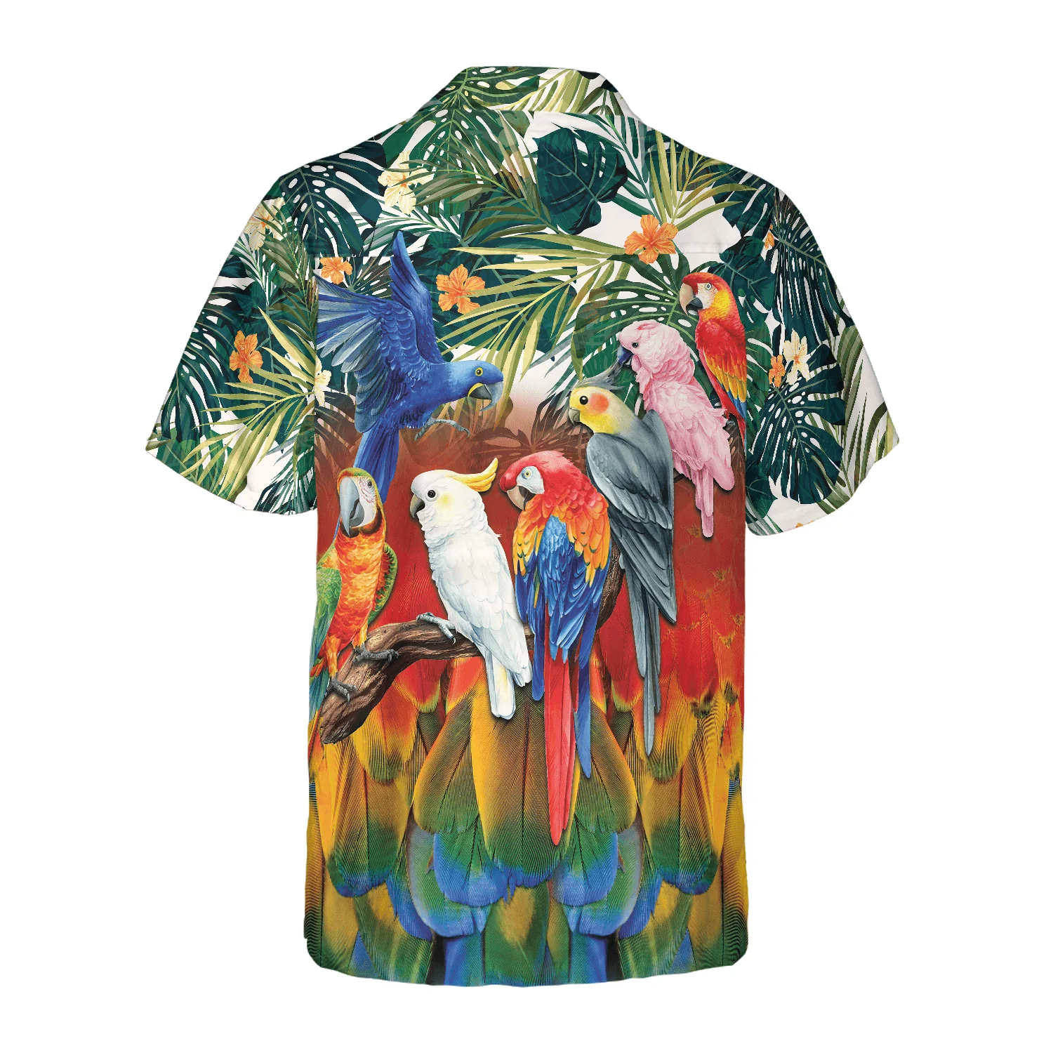 Parrot Hawaiian Shirt, Tropical Parrot Birds Hawaiian Shirt, Colorful Summer Aloha Shirts For Men Women, Gift For Husband, Wife, Boyfriend, Friend - Image 2
