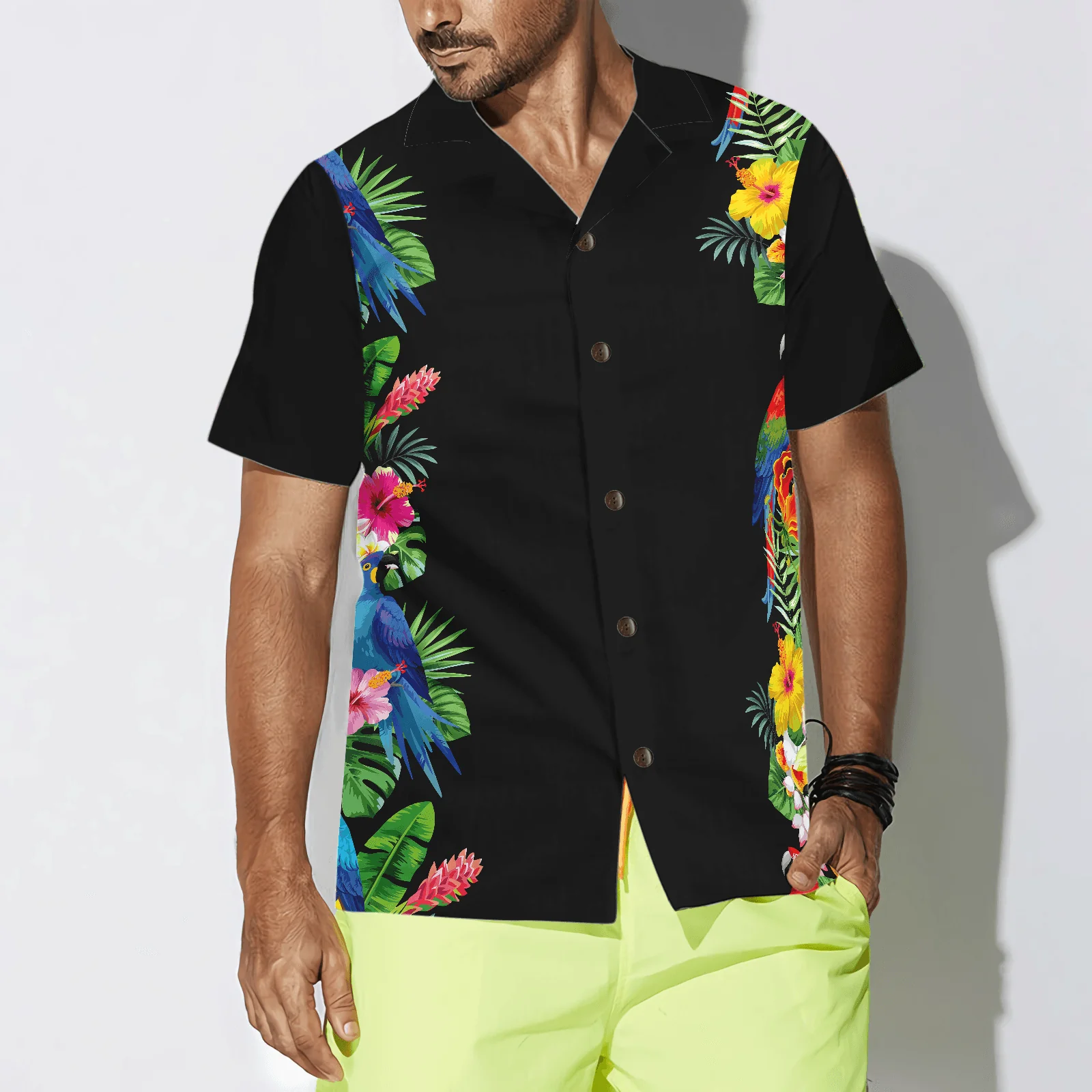Parrot Party Hawaiian Shirt, Colorful Summer Aloha Shirts For Men Women, Perfect Gift For Husband, Wife, Boyfriend, Friend - Image 4