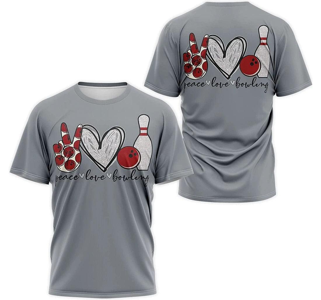 Peach Love Bowling T Shirts, I Love Bowling Shirt, Funny Bowling Shirt For Men And Women - Perfect Gift For Bowling Lovers, Bowlers