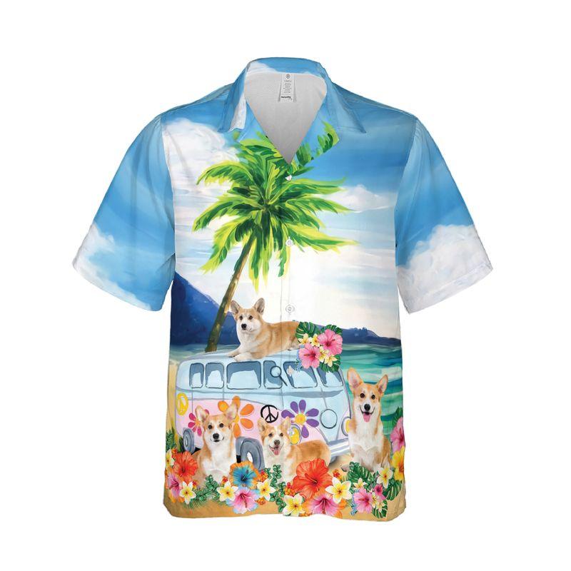 Pembroke Welsh Corgi Aloha Hawaiian Shirts For Summer, Cute Corgi Dog Tropical Floral Hawaiian Set For Men Women, Gift For Dog Lovers, Dog Mom Dad - Image 6