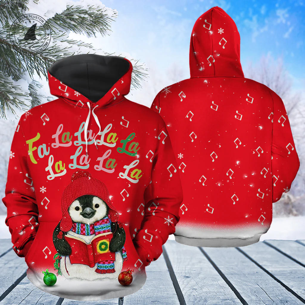 Penguin Fa La La La Pullover Premium Hoodie, Perfect Outfit For Men And Women On Christmas New Year Autumn Winter