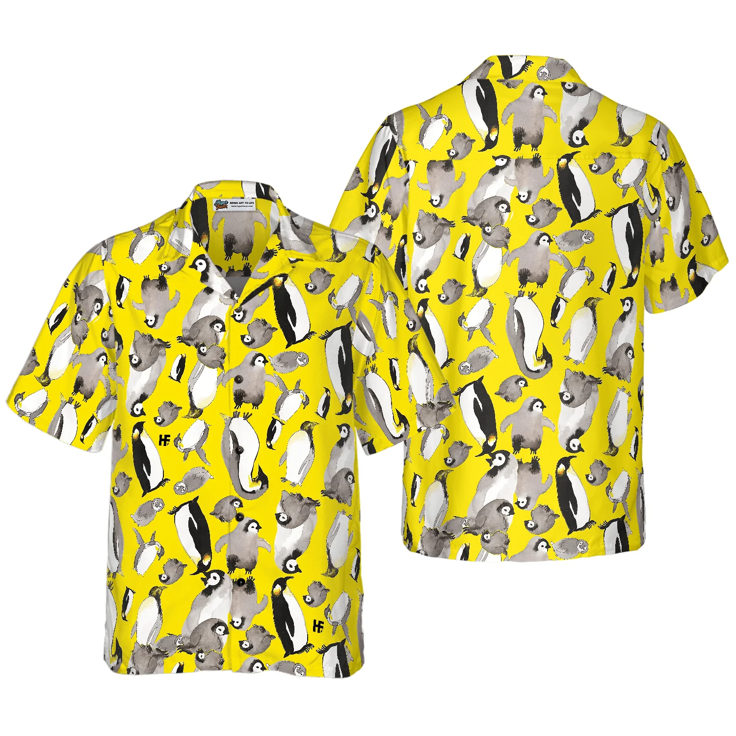 Penguin Family Hawaiian Shirt, Colorful Summer Aloha Shirts For Men Women, Perfect Gift For Husband, Wife, Boyfriend, Friend
