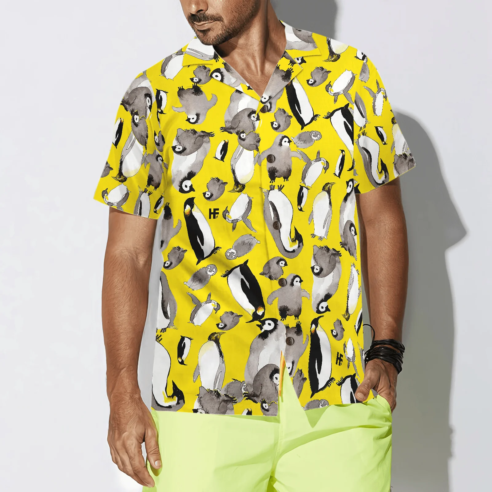 Penguin Family Hawaiian Shirt, Colorful Summer Aloha Shirts For Men Women, Perfect Gift For Husband, Wife, Boyfriend, Friend - Image 4