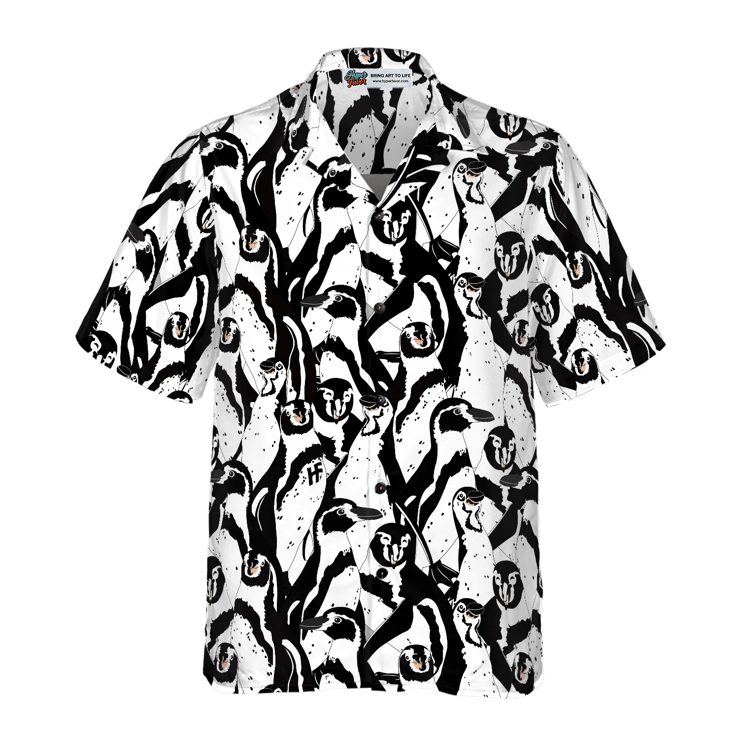Penguin Hawaiian Shirt, Black And White Penguin Hawaiian Shirt, Black White Summer Aloha Shirts For Men Women, Gift For Husband, Wife, Boyfriend, Friend - Image 3