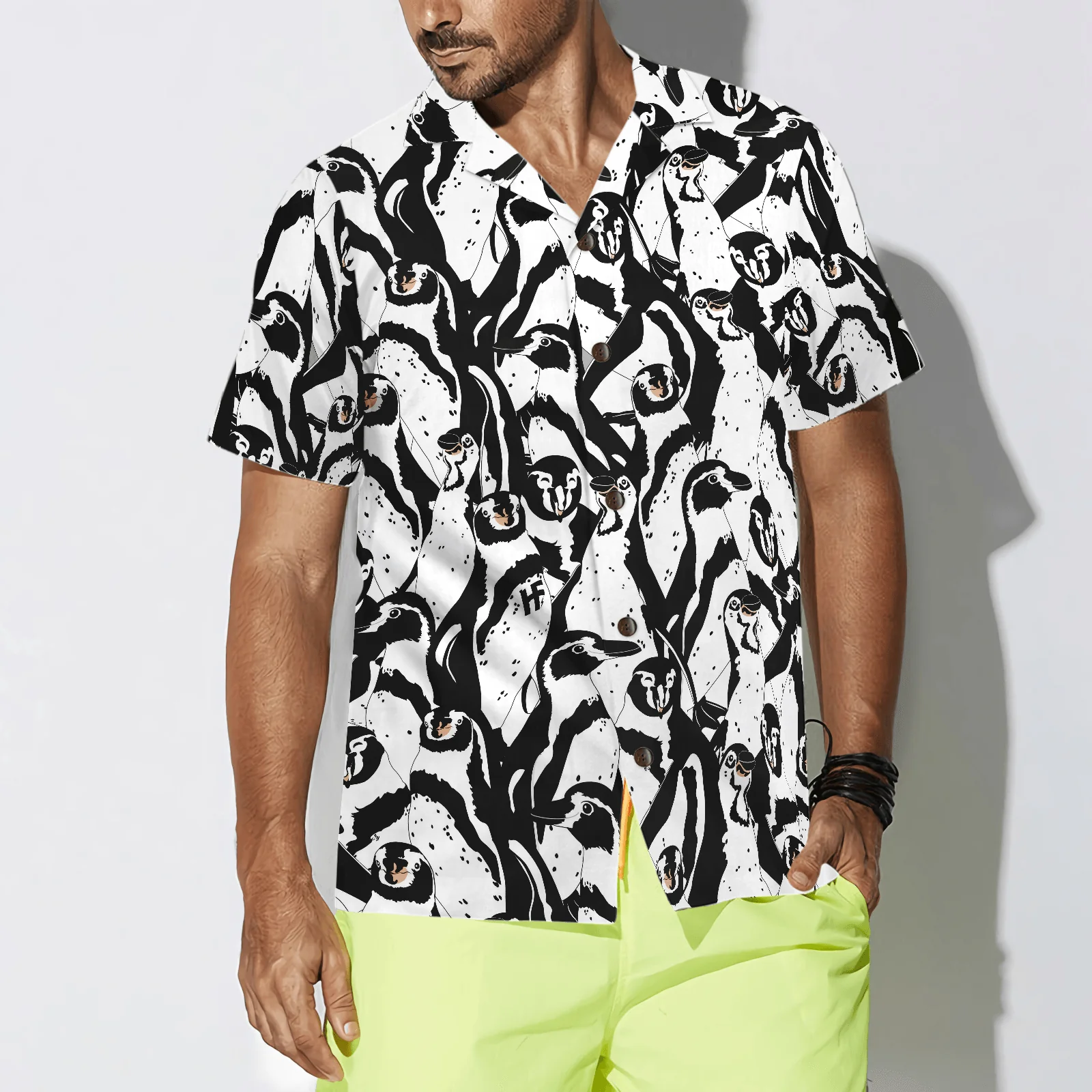 Penguin Hawaiian Shirt, Black And White Penguin Hawaiian Shirt, Black White Summer Aloha Shirts For Men Women, Gift For Husband, Wife, Boyfriend, Friend - Image 5