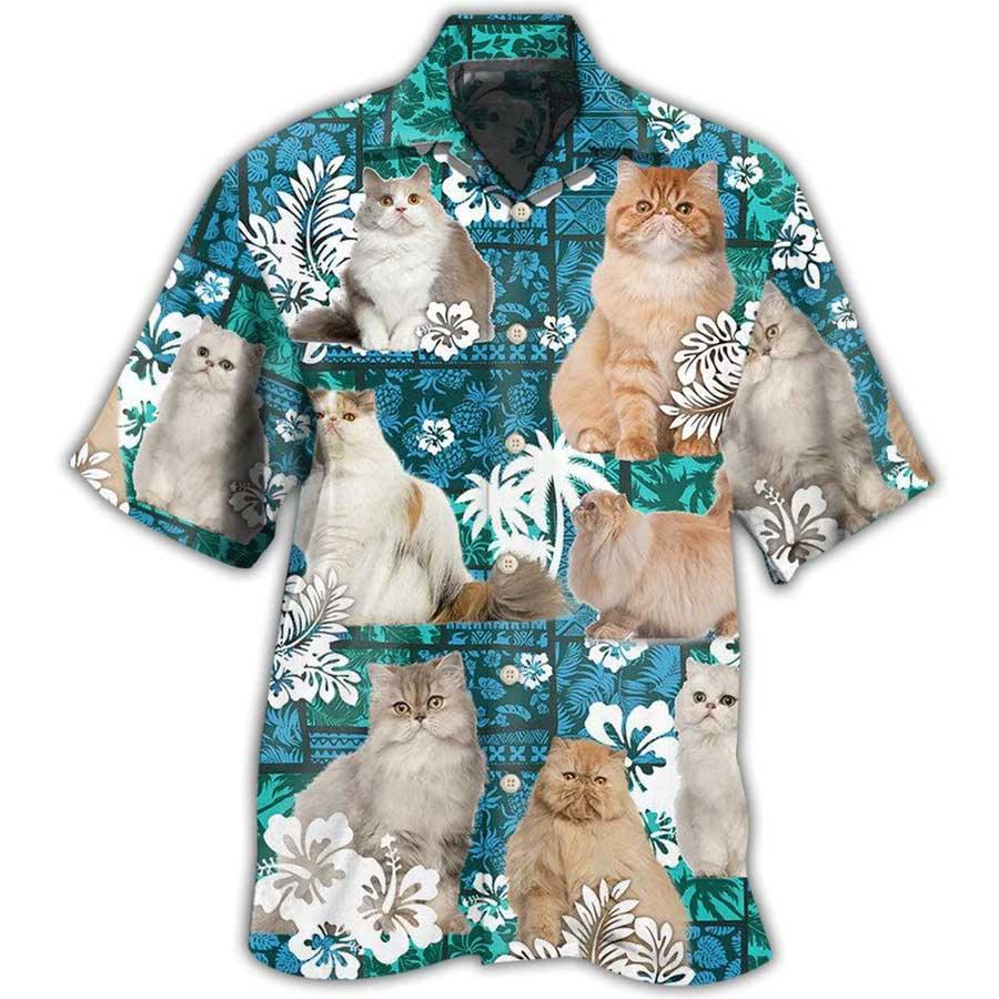 Persian Cat Hawaiian Shirt For Summer, Cat Tropical Style, Best Colorful Cool Cat Hawaiian Shirts Outfit For Men Women, Friend, Team, Cat Lovers