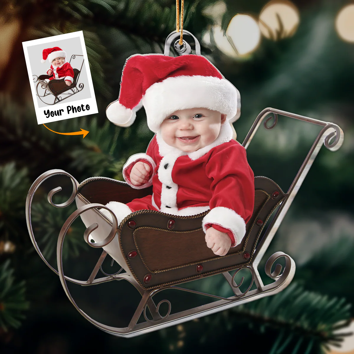 Personalized Acrylic Baby Photo Ornament, Funny Baby Acrylic Ornament For Parents, Best Ornament For Christmas, Friends, Family - Image 2