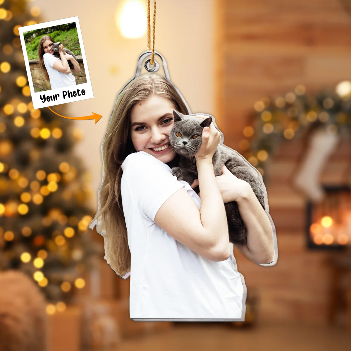 Personalized Acrylic Cat Photo Ornament, Custom Cute Cat Photo Acrylic Ornament For Christmas, Perfect Gift For Cat Lovers Cat Mom Cat Dad - Image 3