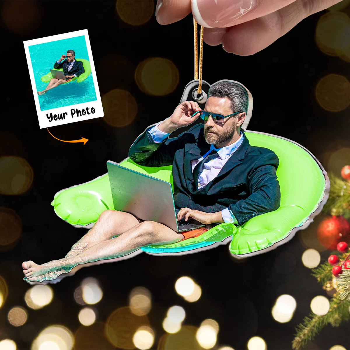 Personalized Acrylic Dad Photo Ornament, Custom Funny Moment Of Father Acrylic Ornament For Christmas, Perfect Gift For Family Member,Father's Day - Image 3