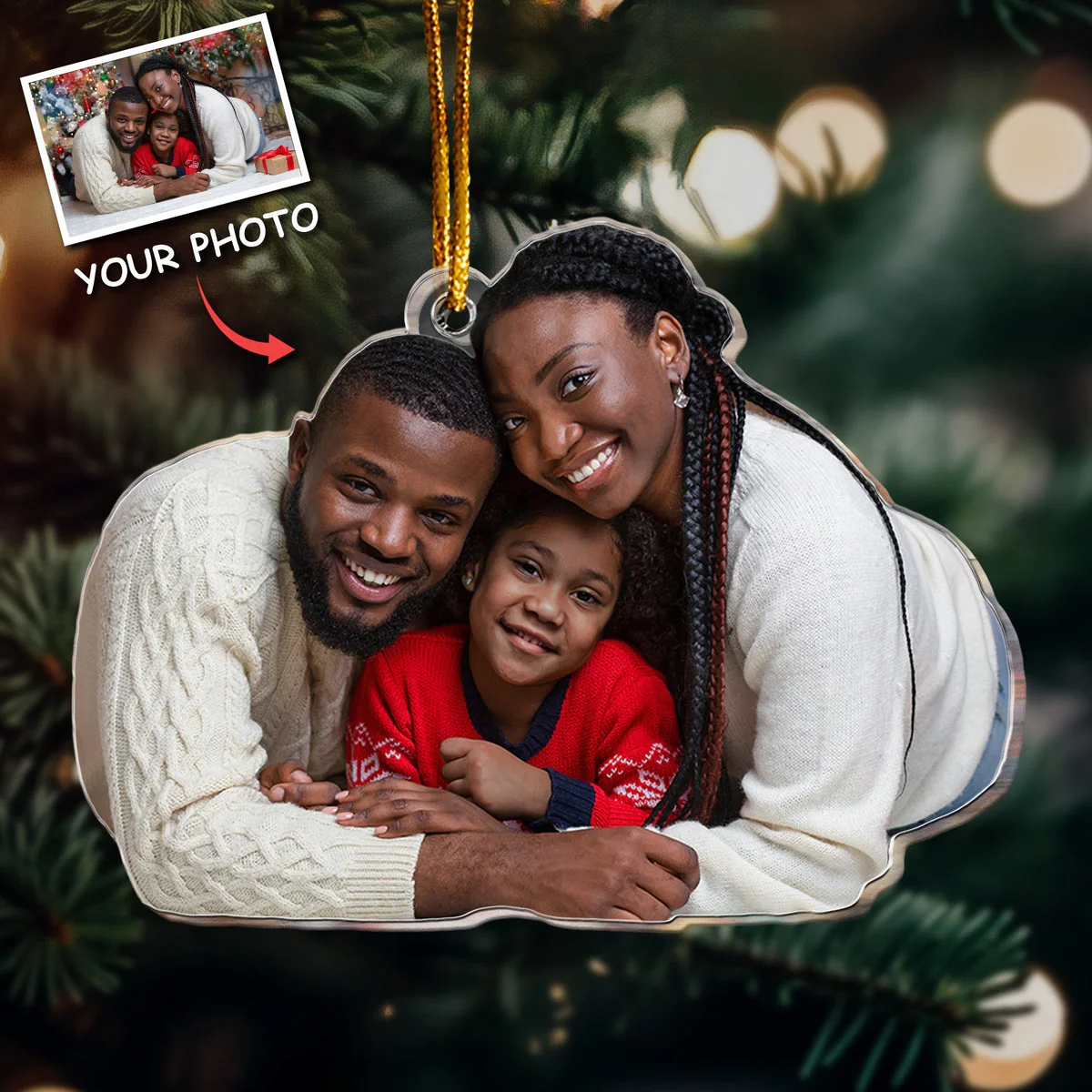 Personalized Acrylic Family Photo Ornament, Custom Great Moment Of Family Acrylic Ornament For Christmas, Perfect Gift For Family Member - Image 2