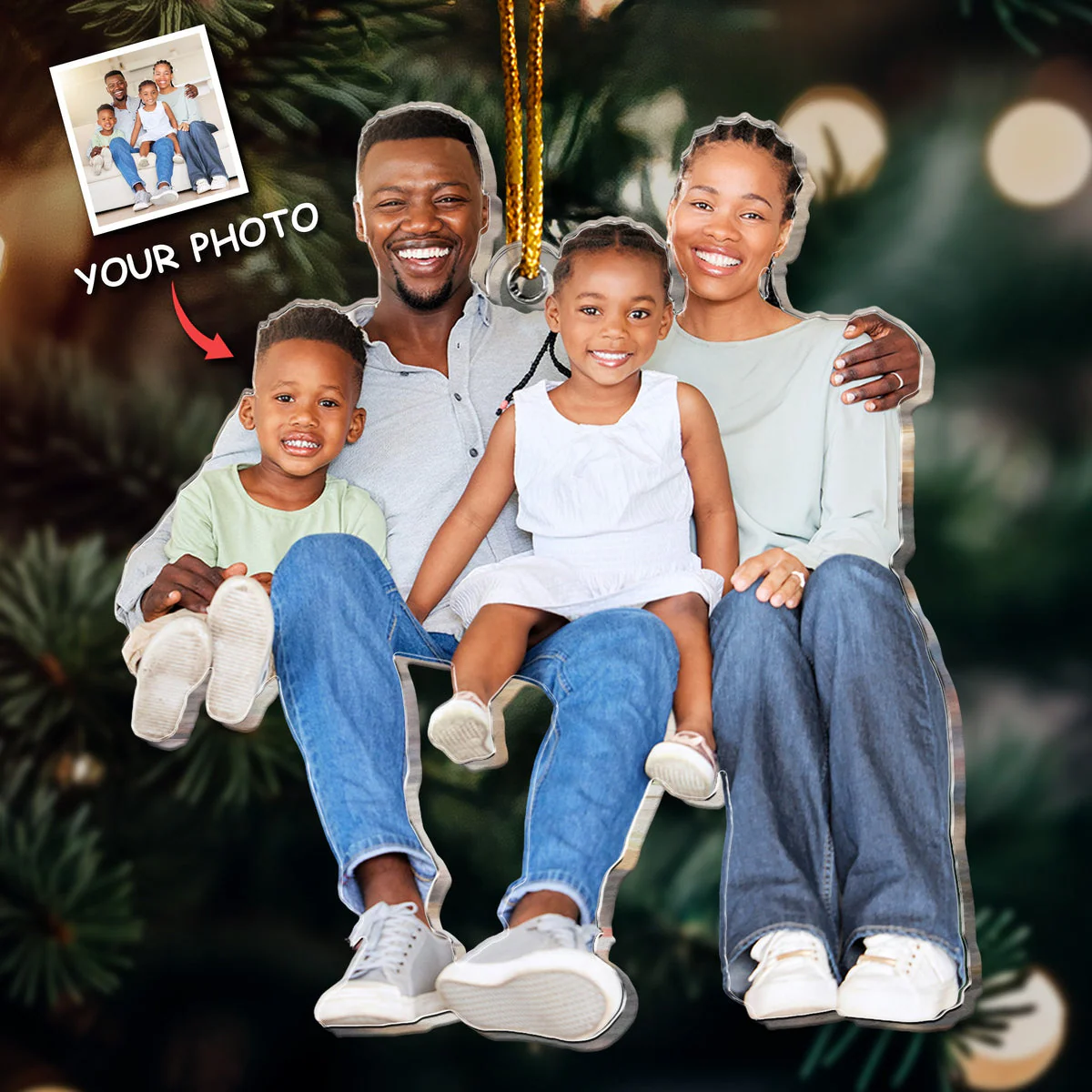 Personalized Acrylic Family Photo Ornament, Custom Great Moment Of Family Acrylic Ornament For Christmas, Perfect Gift For Family Member - Image 3