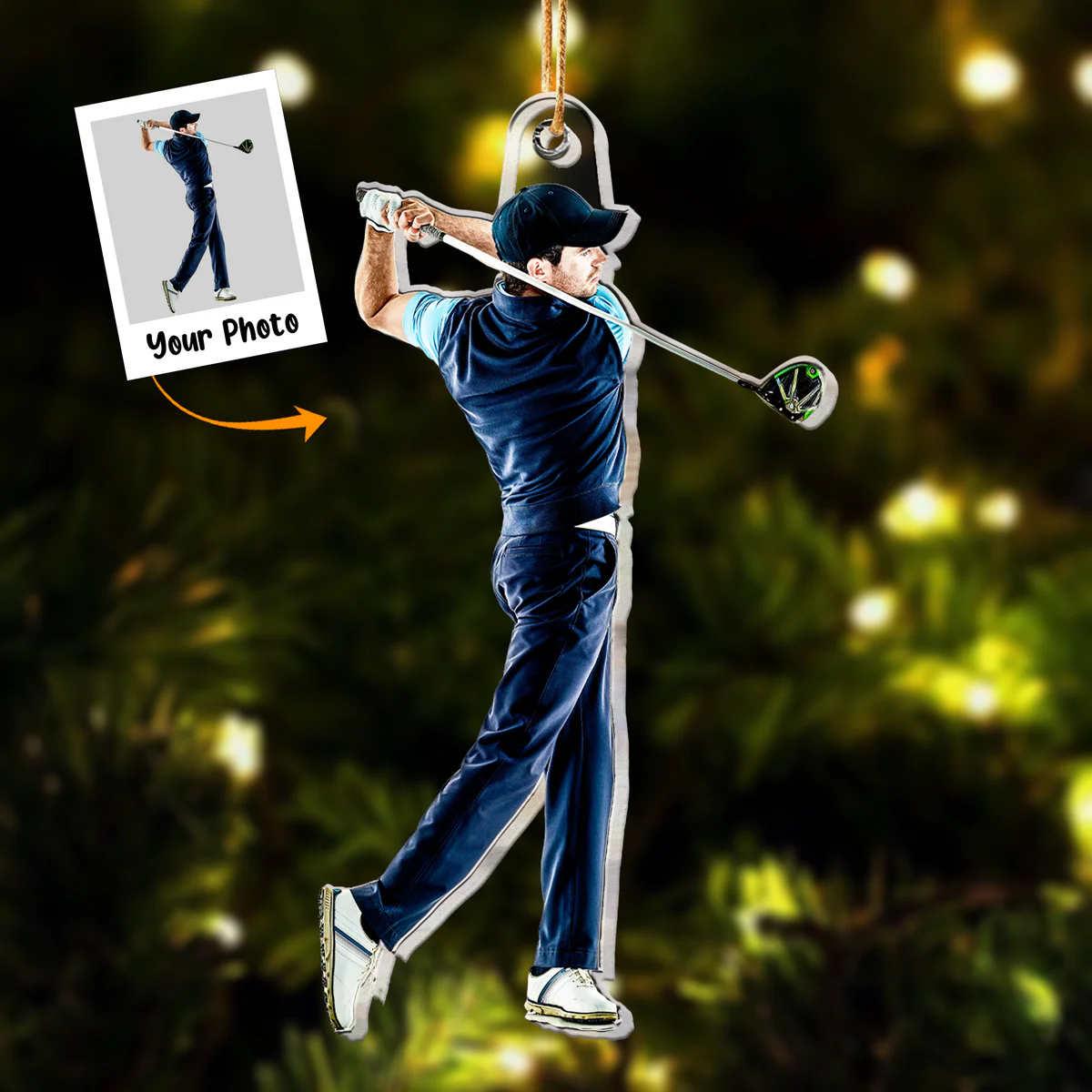 Personalized Acrylic Golf Photo Ornament, Custom Great Moment Of Golf Acrylic Ornament For Christmas, Perfect Gift For Golf Lovers - Image 2