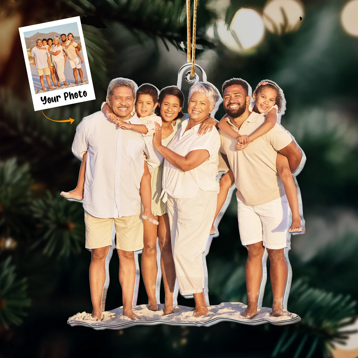 Personalized Acrylic Grandparents Photo Ornament, Custom Family Photo With Grandparents Acrylic Ornament For Christmas, Perfect Gift For Family Member - Image 2