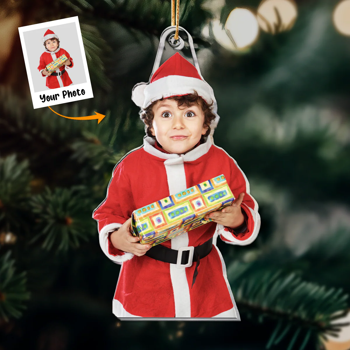 Personalized Acrylic Son Photo Ornament, Custom Your Son Photo Acrylic Ornament For Christmas, Perfect Gift For Son, Family, Christmas - Image 3