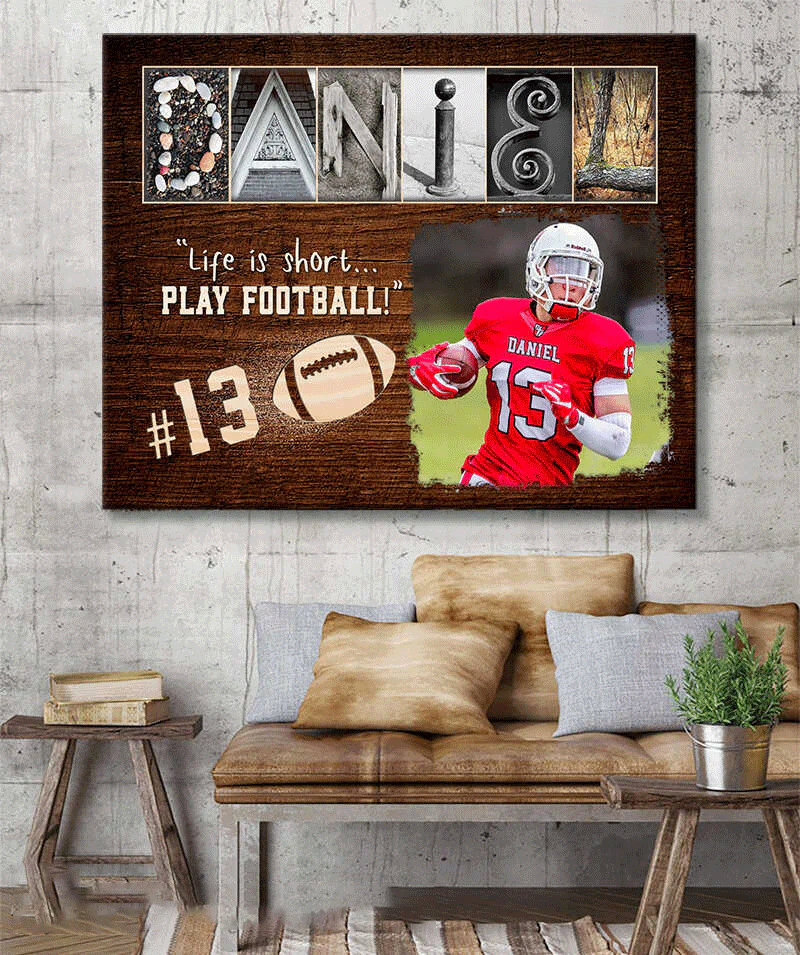 Personalized American Football Landscape Canvas - I Never Dreamed I Would Be A Super Cool Football Player Canvas For Friend, Family, Football Lover - Image 4