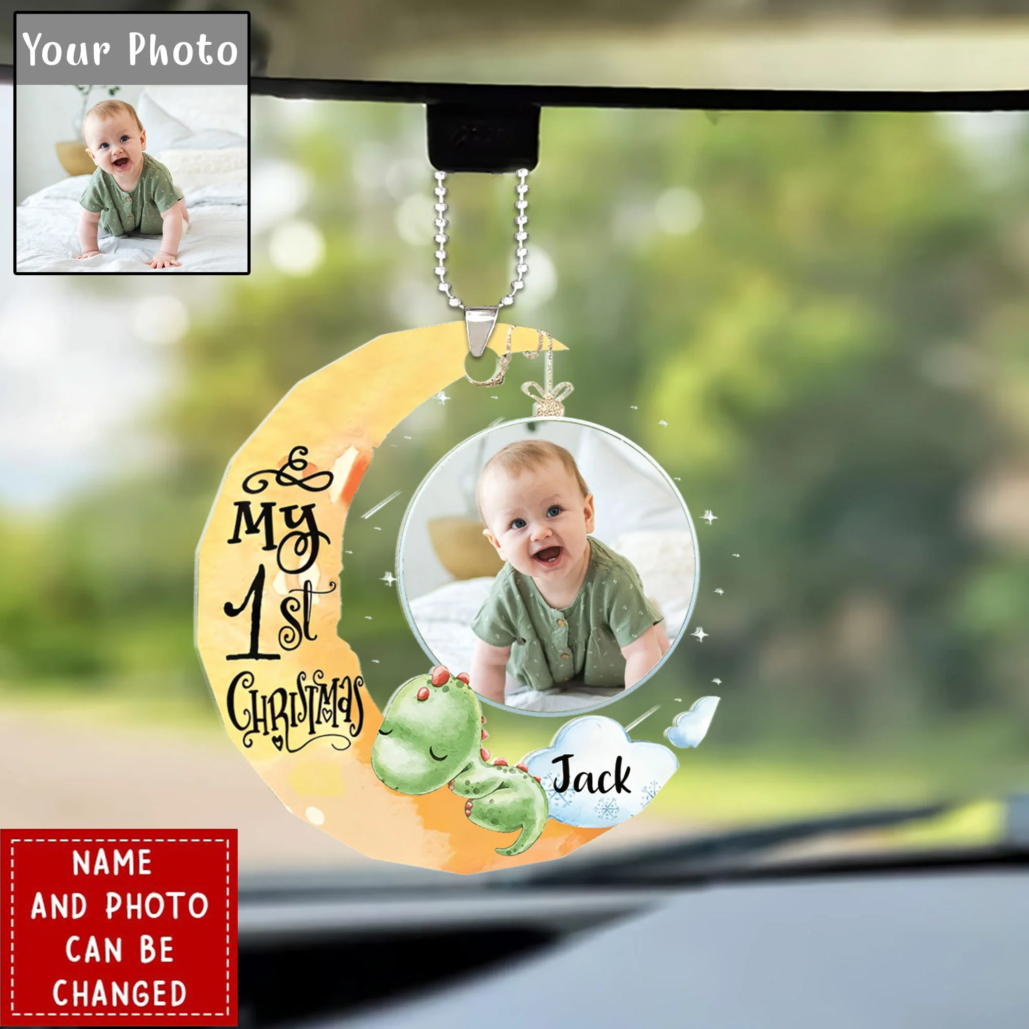Personalized Baby's First Christmas Custom Photo Acrylic Ornament - Christmas Gift For Baby Kids, Newborn Baby - Image 4