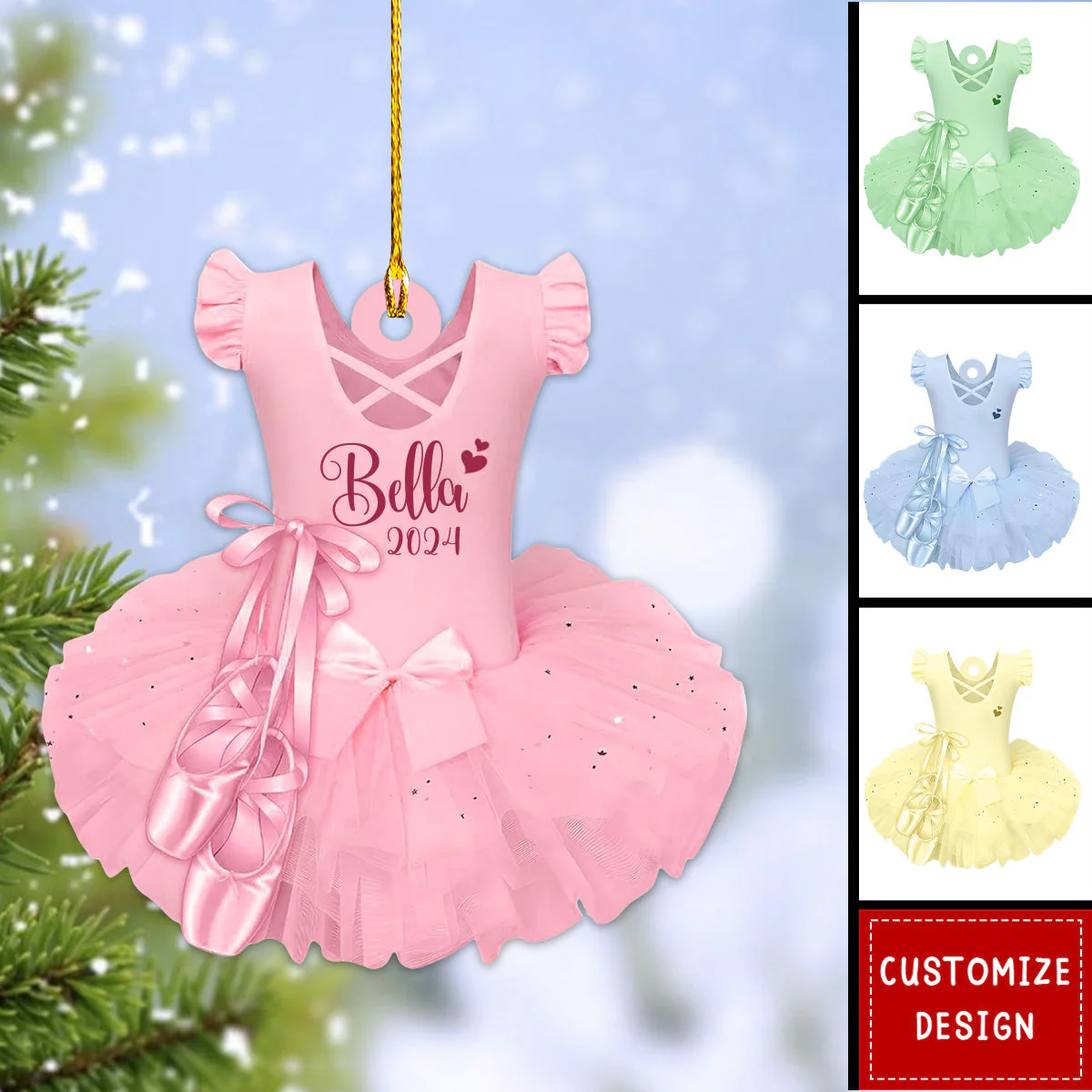 Personalized Ballet Dress Flat Acrylic Ornament, Meaningful Ornament Gifts For Ballet Dancers, Ballerina, Daughter - Image 2