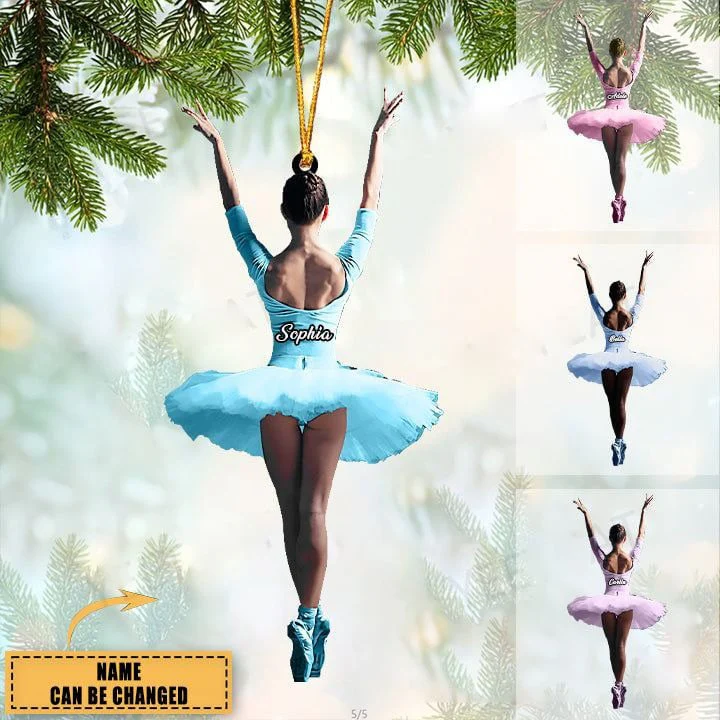 Personalized Ballet Girl Dancer Acrylic Christmas Ornament, Gift For Daughter, Ballet Lovers - Image 2