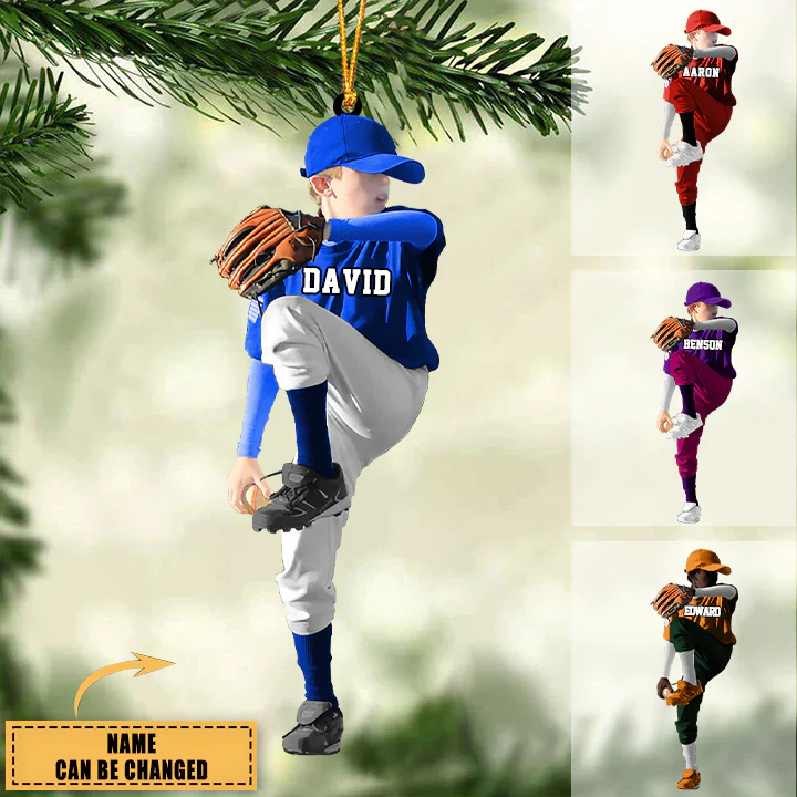 Personalized Baseball Boy Throwing The Ball Acrylic Keychain Gift For Baseball Lovers, Son, Baseball Fans - Image 4