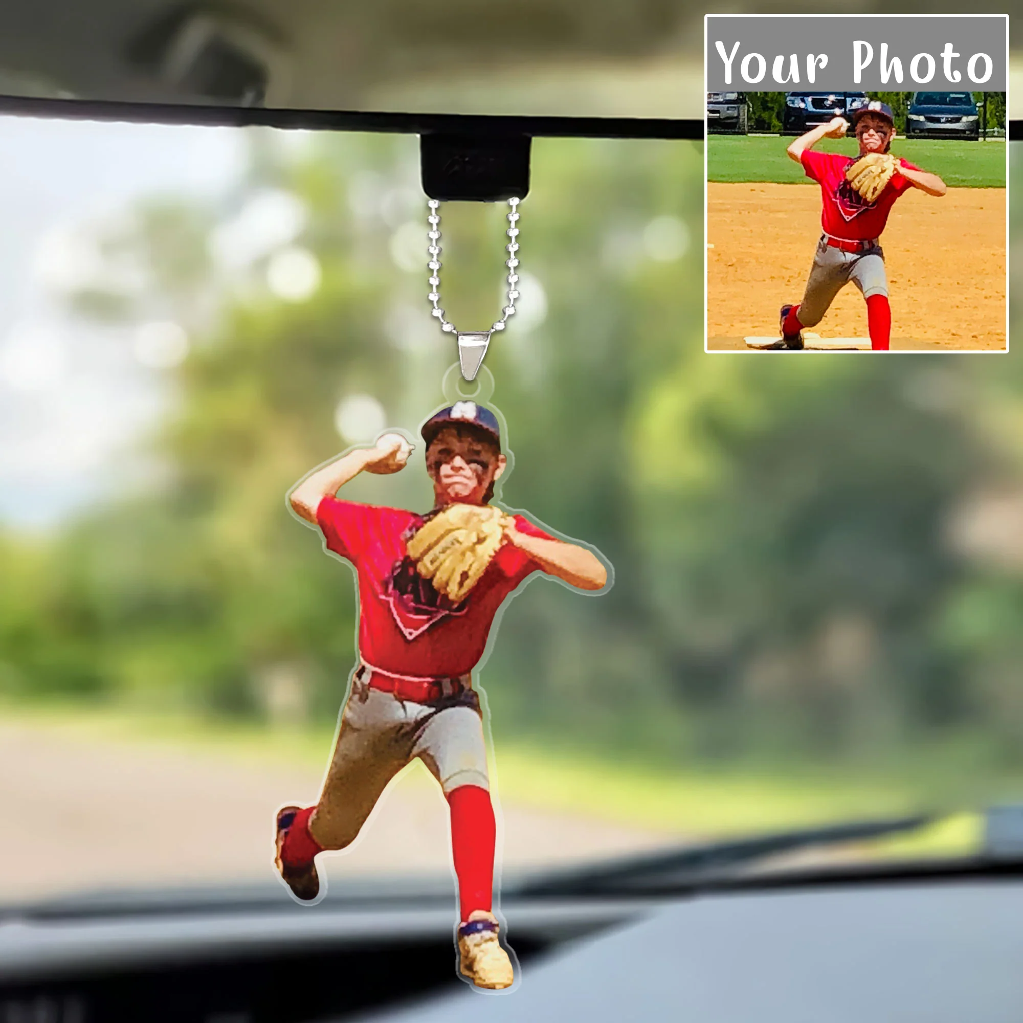 Personalized Acrylic Baseball Photo Keychain, Custom Your Great Moment Of Baseball Acrylic Keychain For Christmas, Perfect Gift For Baseball Lovers - Image 6