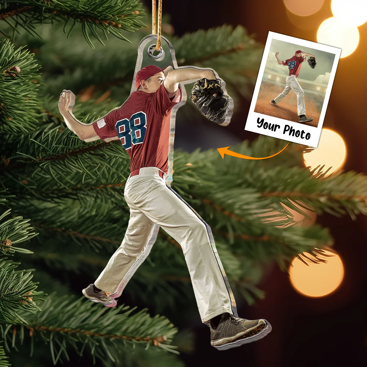 Personalized Acrylic Baseball Photo Keychain, Custom Your Great Moment Of Baseball Acrylic Keychain For Christmas, Perfect Gift For Baseball Lovers - Image 3