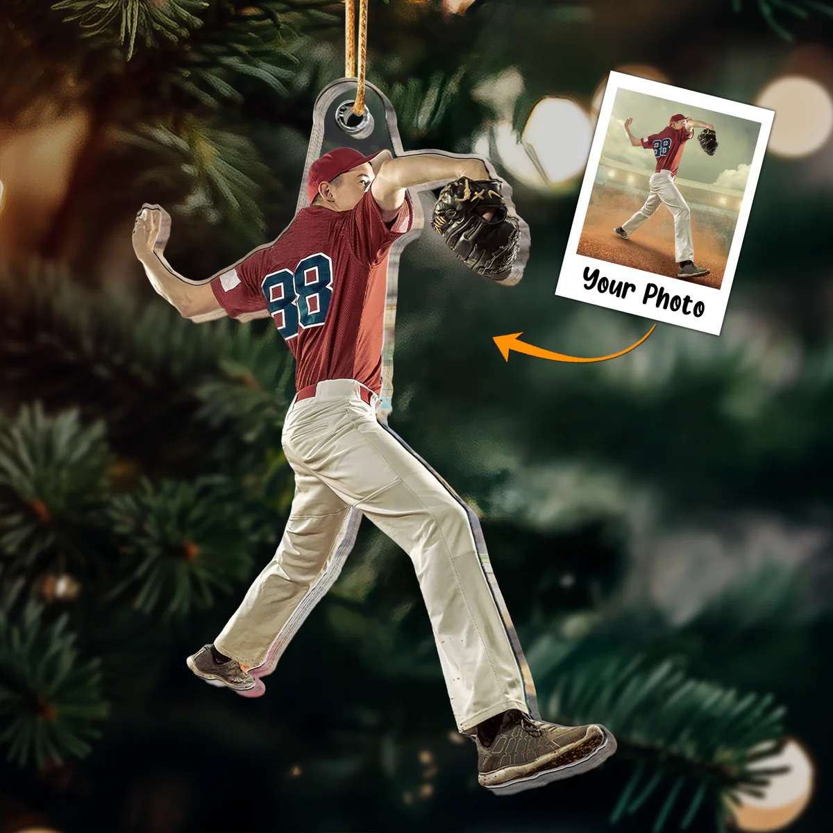 Personalized Acrylic Baseball Photo Keychain, Custom Your Great Moment Of Baseball Acrylic Keychain For Christmas, Perfect Gift For Baseball Lovers - Image 4