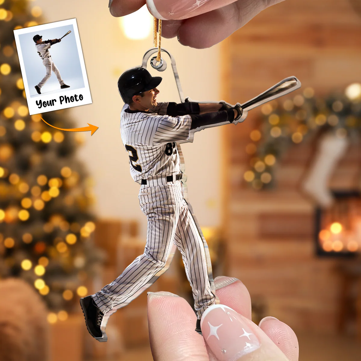 Personalized Acrylic Baseball Photo Keychain, Custom Your Great Moment Of Baseball Acrylic Keychain For Christmas, Perfect Gift For Baseball Lovers - Image 5
