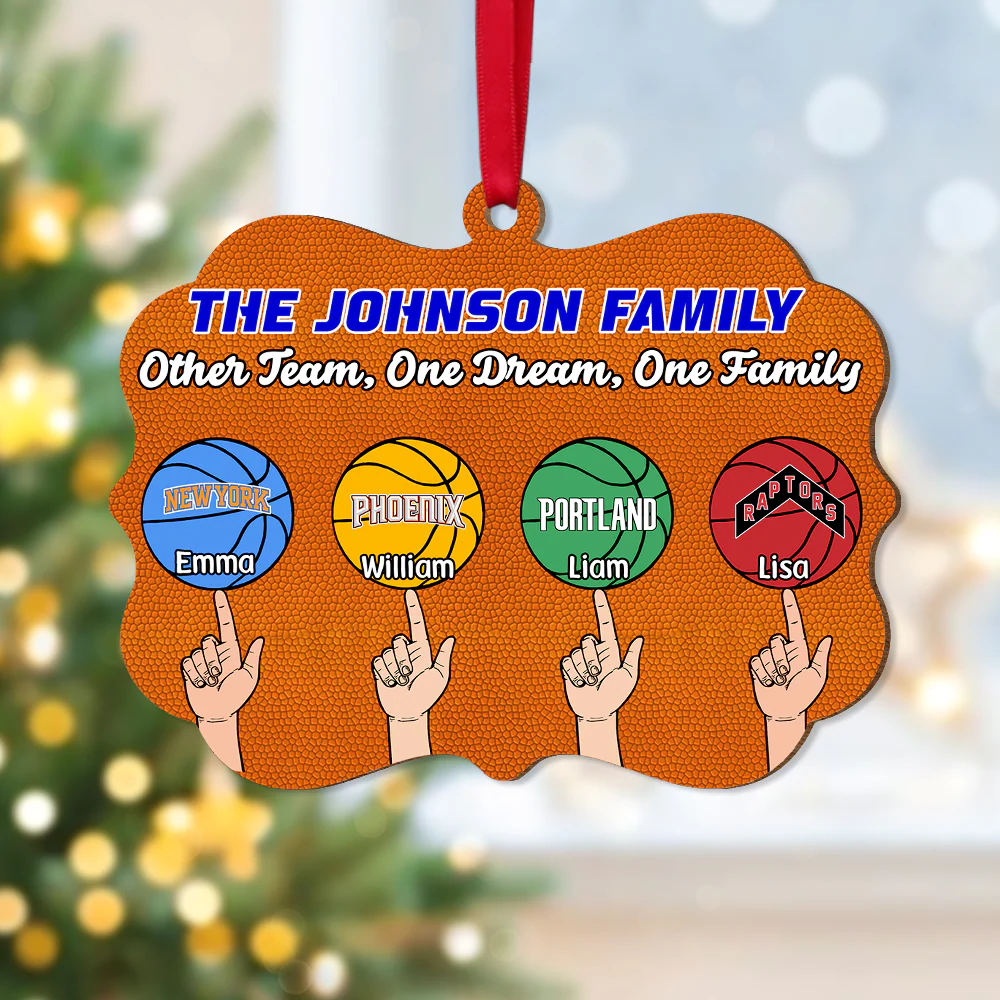 Personalized Basketball Family Flat Acrylic Ornament, Meaningful Ornament Gift For Basketball Family Friends - Image 2