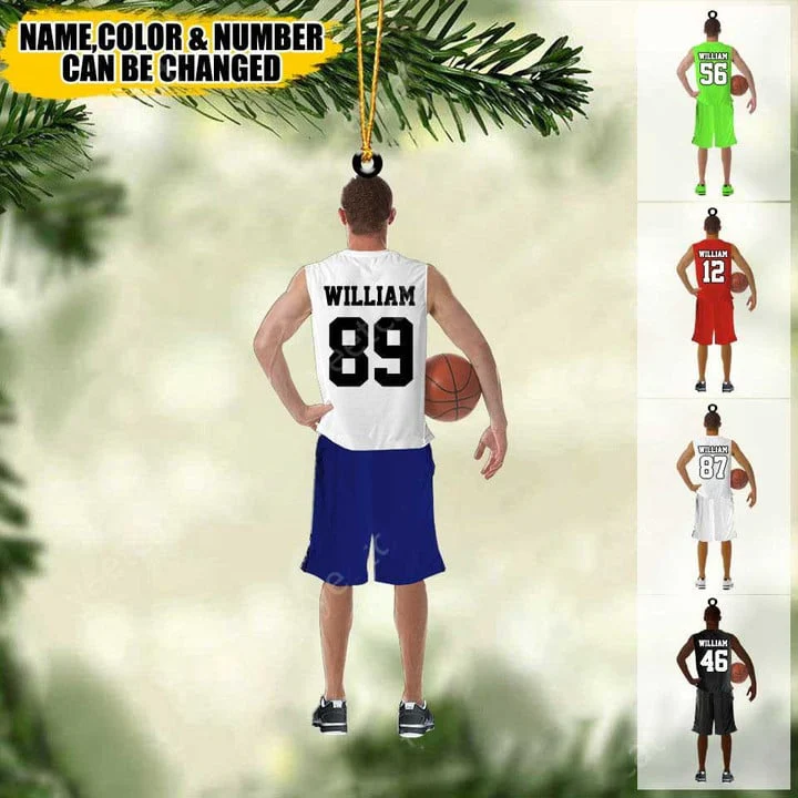Personalized Basketball Man, Basketball Boy Holding Christmas Ornament, Basketball Team Gift For Basketball Lovers - Image 2