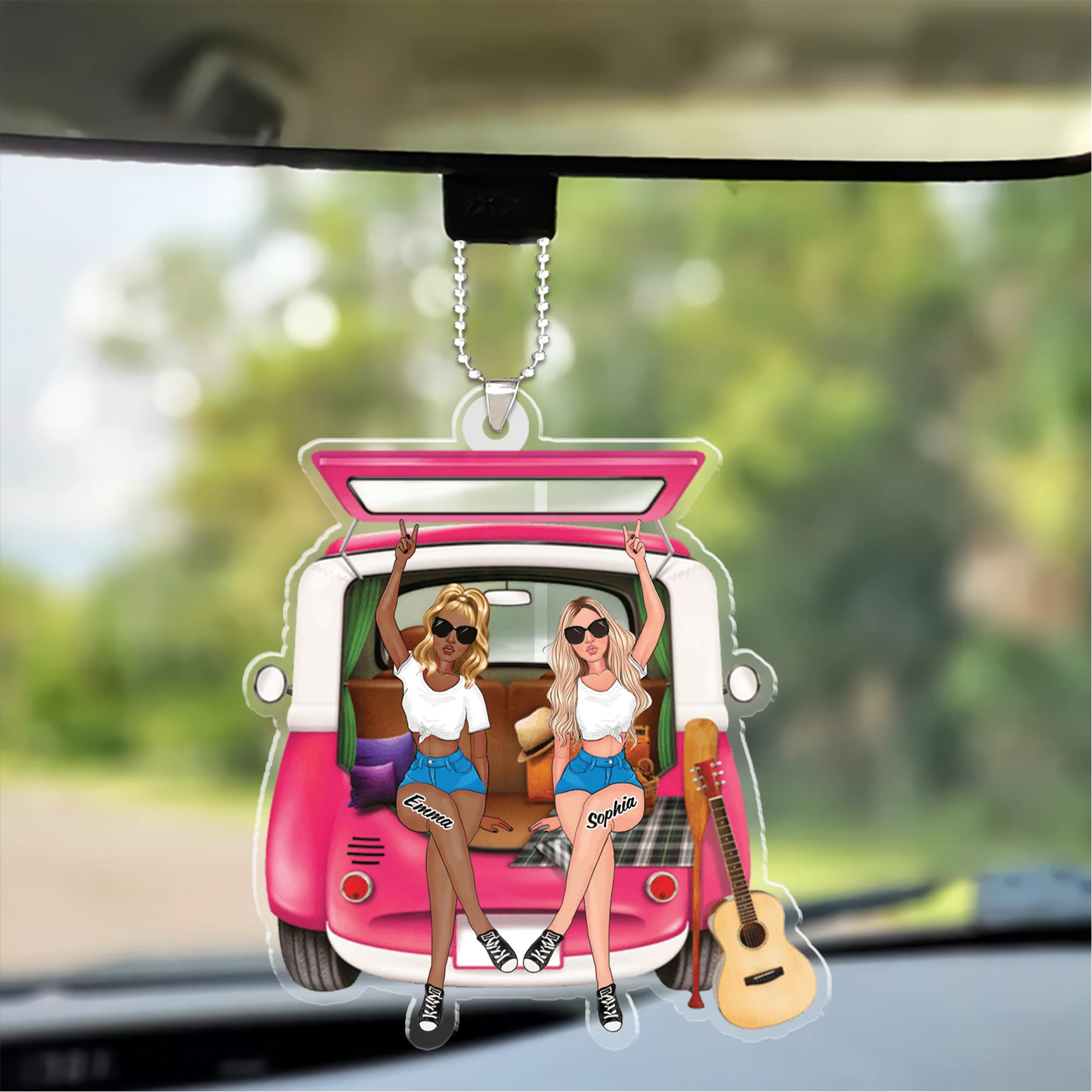 Personalized Best Friends Acrylic Ornament - Travel Car Friends Ornament, Friends Ornament, Sisters Anniversary Gift - Image 3